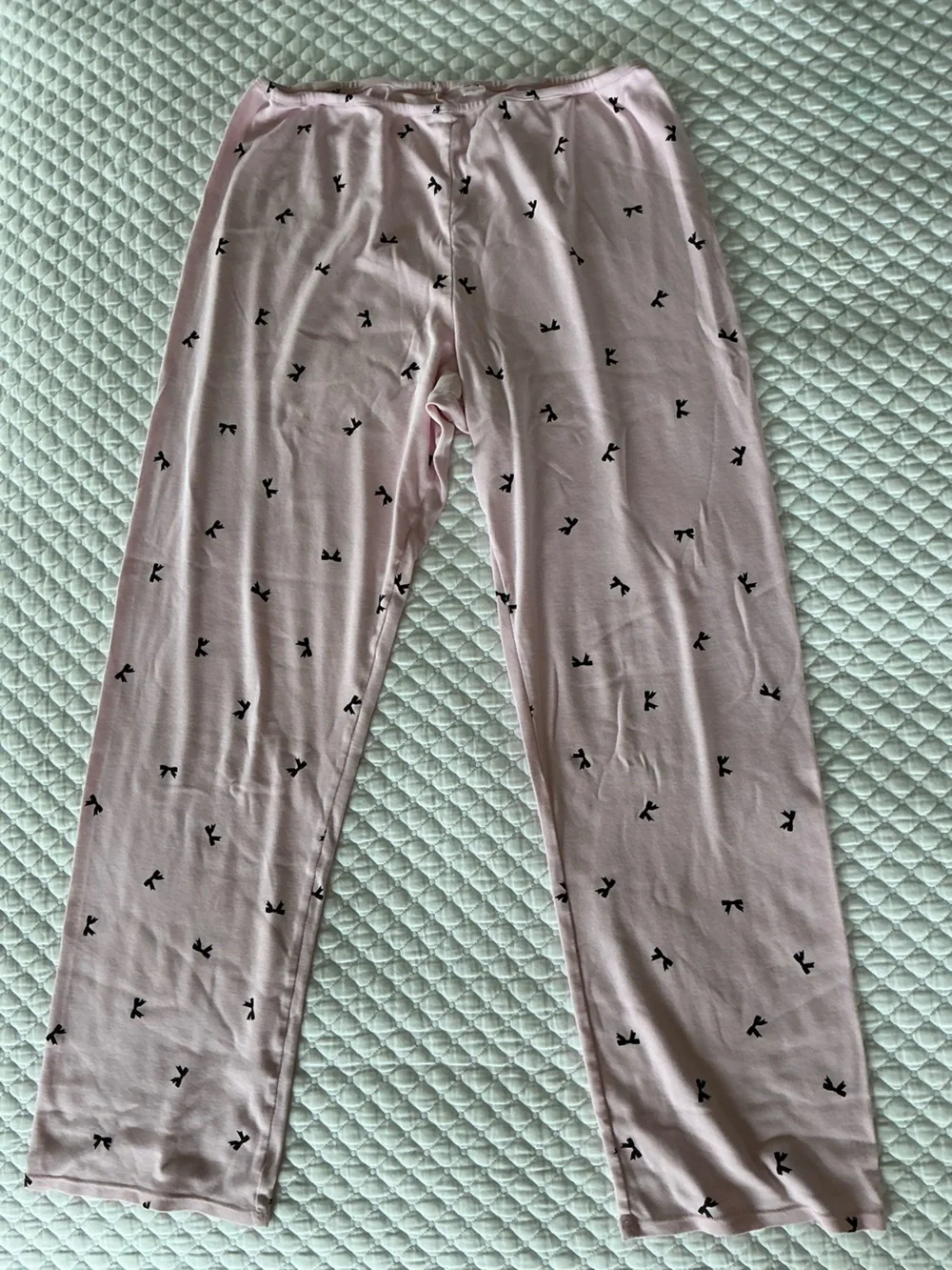 Victoria's Secret Light Pink Lace-Trim Cotton 2 Piece PJ Set M